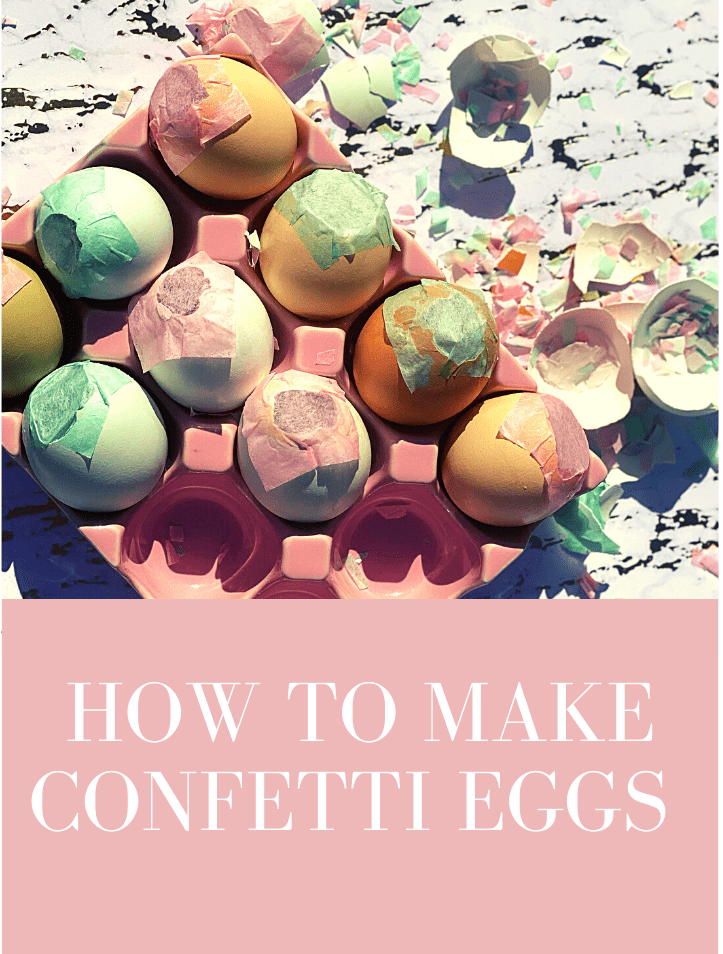 homemade confetti eggs in a pink egg holder
