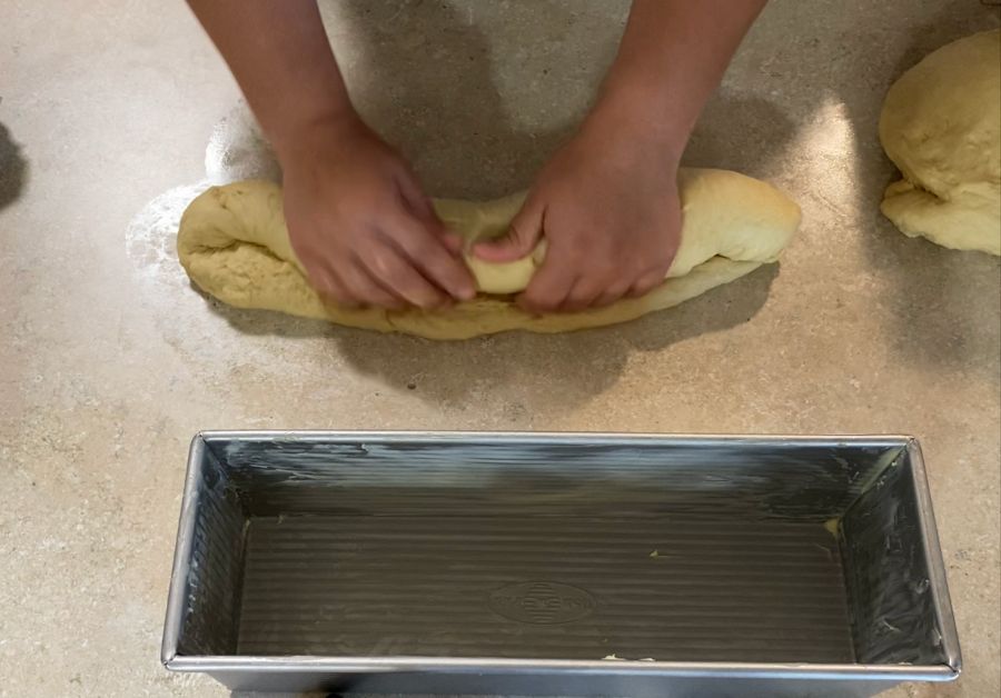shapping dough for a pullman loaf pan