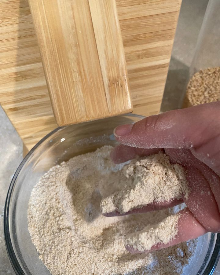 feeling freshly ground flour