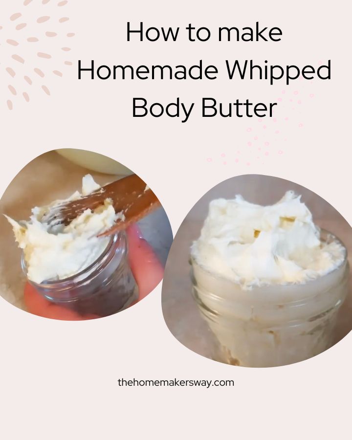 How to make homemade whipped body butter graphic